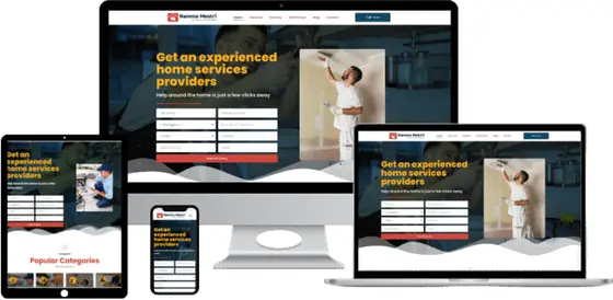 Namma Mestri website on laptop, tablet and phone