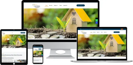Nikshep Developers website on laptop, tablet and phone