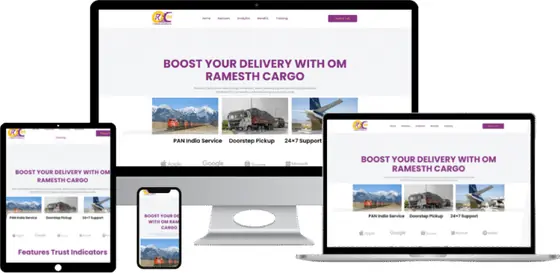 Om Ramesth website on laptop, tablet and phone