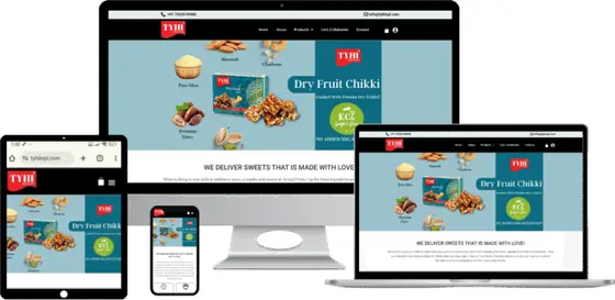 Tyhi website on laptop, tablet and phone