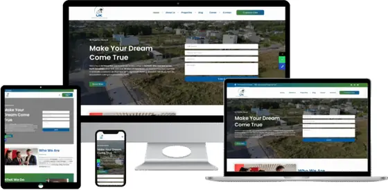 UK Properties website on laptop, tablet and phone